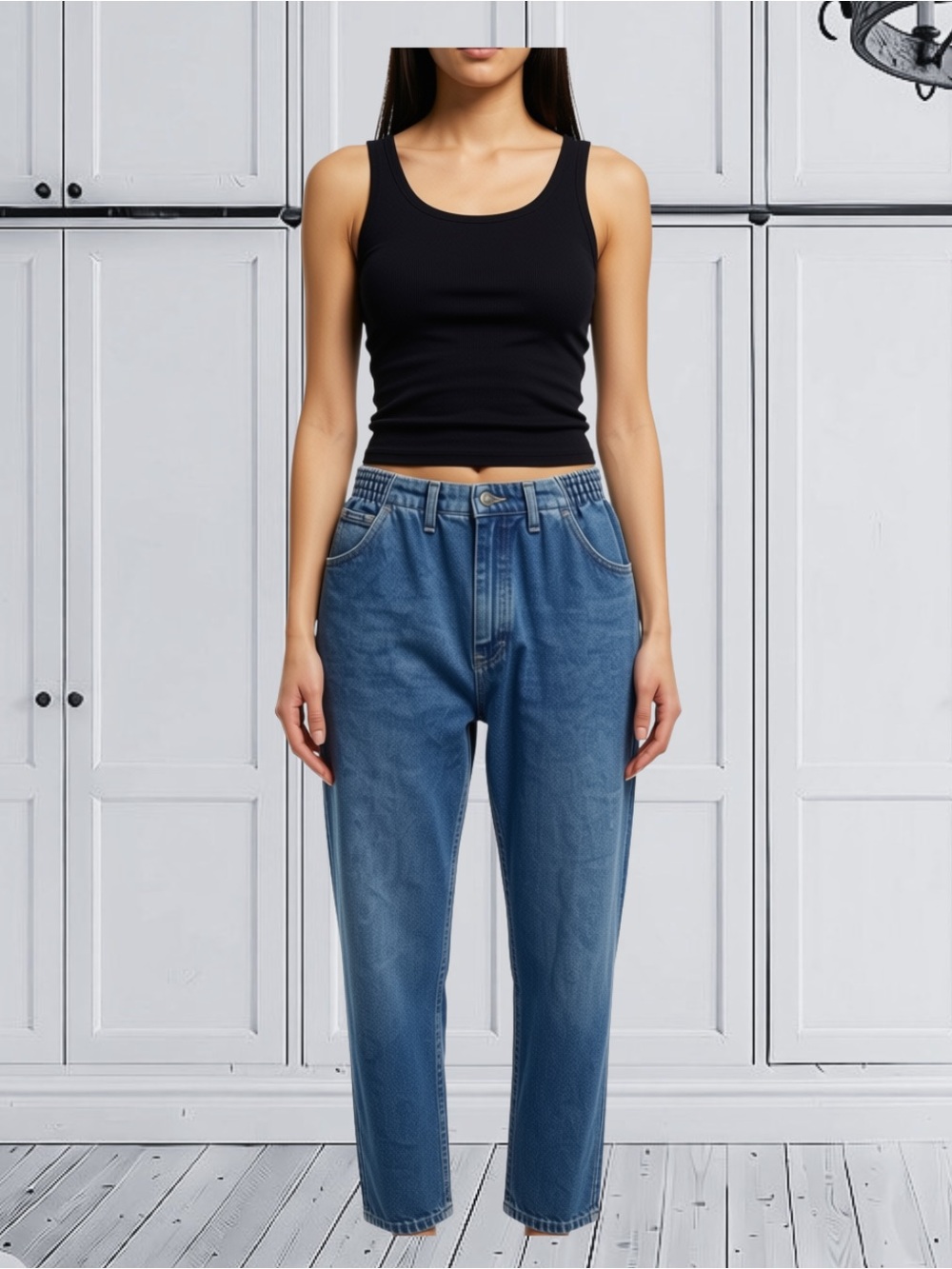 Vintage 90s Lee Elastic Waist Mom Jeans High Rose Tapered Denim Size 14 Petite
